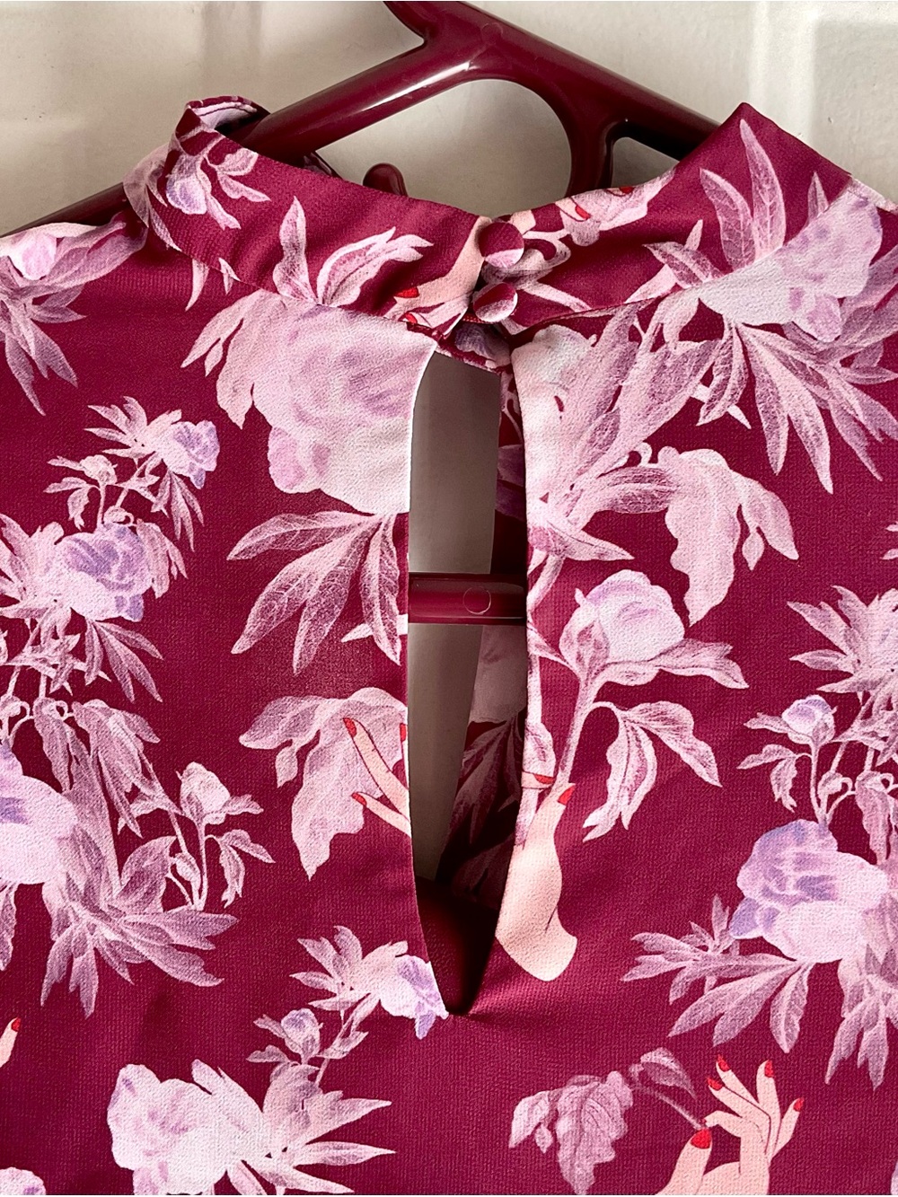 Three Floor β Florry Georgette Asymmetrical Ruffle Choker Blouse Floral 2 - Picture 14 of 17